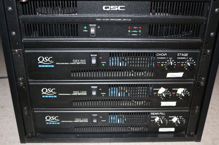 QSC RMX 850 QSC RMX1450   QSC RMX2450 Stereo Power Amplifier and QSC ISA300TI 2 Channel Power Amplifier