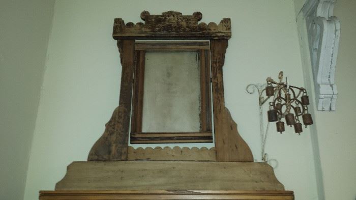 Antique Mirror with Solid Wood Frame Display 