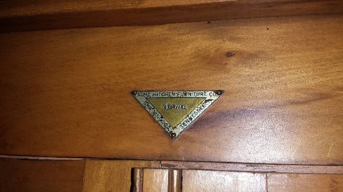 Acme Label on Cabinet 