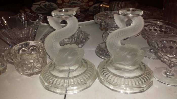 Asian Glass Candle Holders 