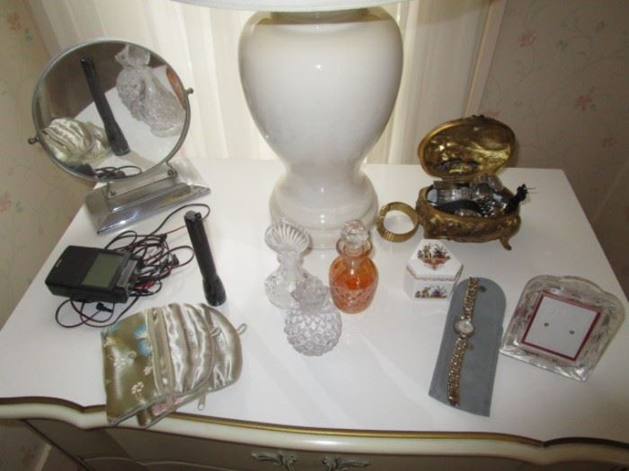 Perfume bottles, jewelry casket, etc