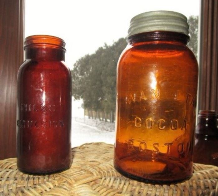 Milk Emulsion and Waneta Cocoa Boston Amber glass jars!