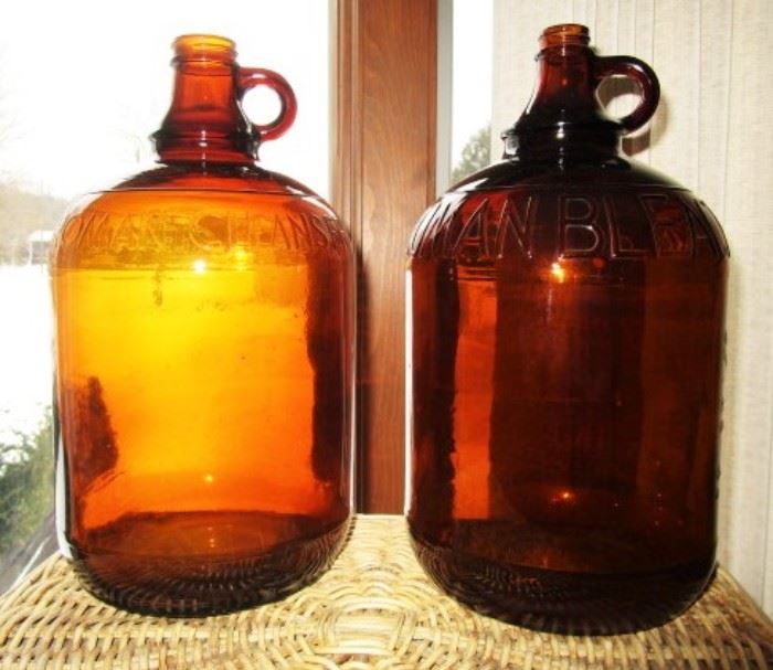Amber glass jugs