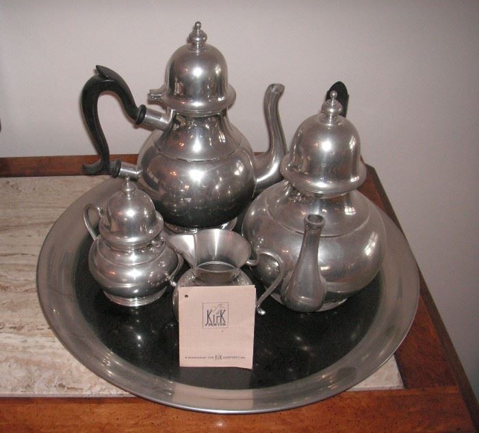 Kirk pewter tea & coffee serving set