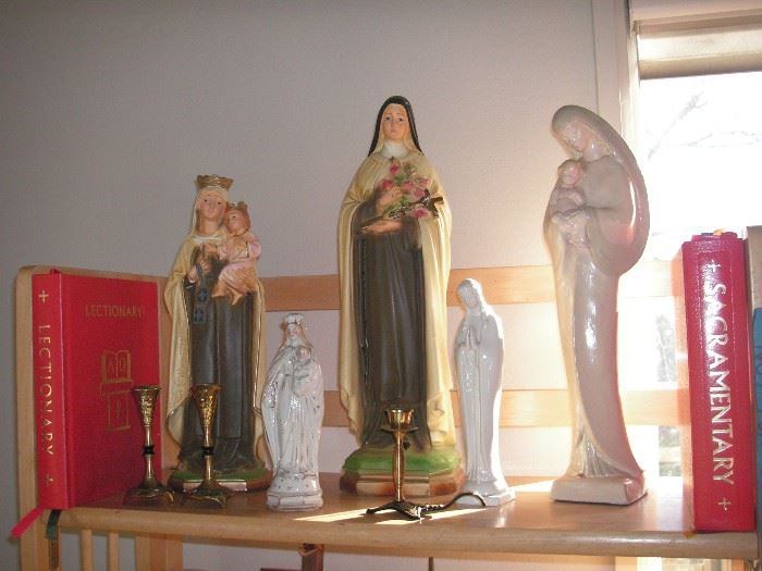 Catholic saint statues + Madonna