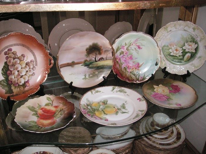 Hand painted cabinet plates