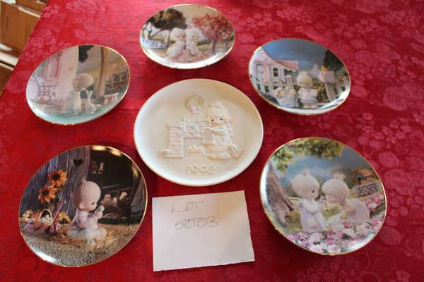 Lot #3 Precious Moments Decorative Plates; lot includes: Good Friends are Forever; I Believe in Miracles; But the Greatest of these is Love; Make a Joyful Noise; Love One Another; God Loveth a Cheerful Giver.