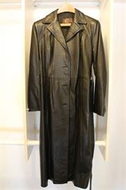 Lot #24 Size Small Full length leather coat in excellent condition!  Purchase price was $215