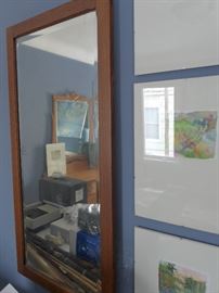 Arts and Crafts era mirror and frame