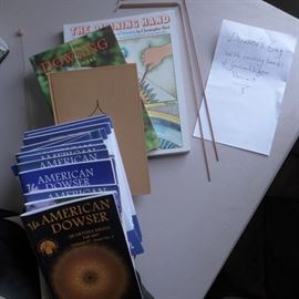 complete kit for dowsers, books, journals and tools