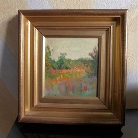 small evening landscape, oil