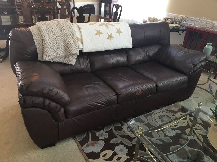 Faux Leather 3-Seater Sofa