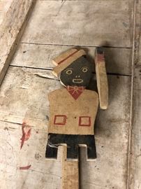 Handmade Black Americana Wooden Toy