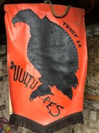 Vintage Boy Scouts Troop Leather Banner Flag