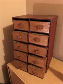 Antique Wooden Cigar Display Drawer Cabinet