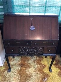 Antique Slant Top Desk with working locks and key