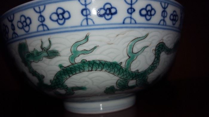 Ming Imperial Six Character Dragon Bowl