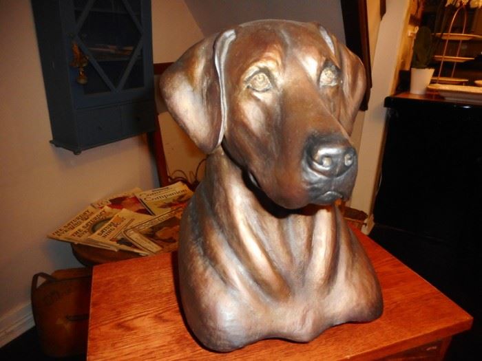 Big Sky Carvers 'Great Expectations' signed cast resin Chocolate Labrador Retriever (12in H x 7.5in W), artist Pamela Shawley Weaver