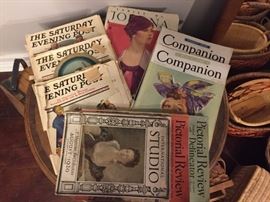 Antique Magazines (International Studio - 1929, Pictorial Review-1937 and 1938, The Saturday Evening Post - 1928 and 1936, 1935 Ladies Home Journal).