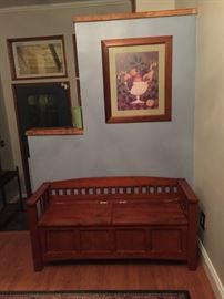 Storage Bench, Framed Art