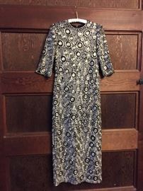 Beautiful Silver Metallic Evening Dress - Size small