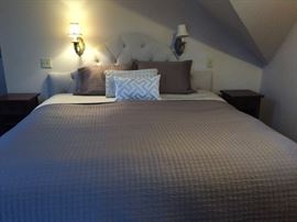 King Bed (Tufted Microfiber Headboard, Simmons Beauty Rest Mattress and Box Spring)