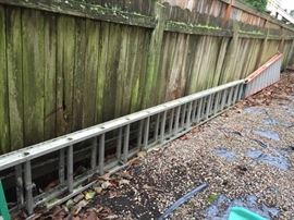 Werner Heavy Duty 29ft  Extension Ladder (Total Length 32ft, 250 lb rating),  Husky 12 ft. Ladder.