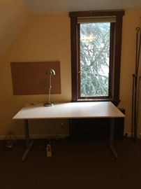 Craft Desk, Cork Board, Lamp