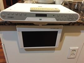 Coby  7in Analog Under Cabinet TV, DVD and Radio (can connect to a cable box to receive digital signal)