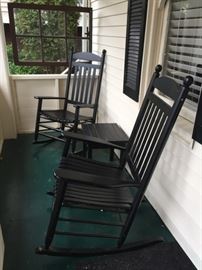 Porch Rockersm Side Table and Hanging Window Pane.