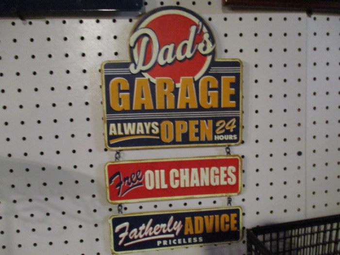 Garage tin sign