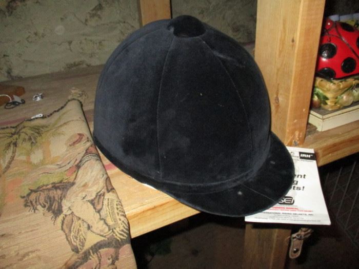 Riding hat with tags