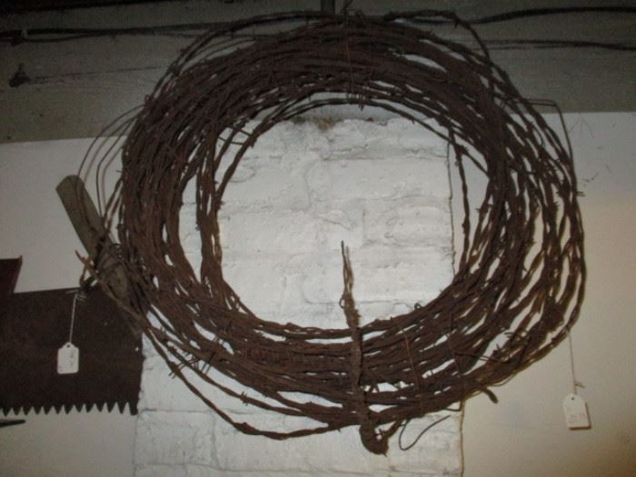 Barbed wire wreath
