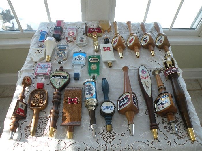 Vintage beer tap handles