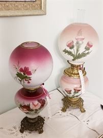 Antique hand painted Gone with the Wind lamps