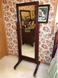 Antique floor full-length mirror