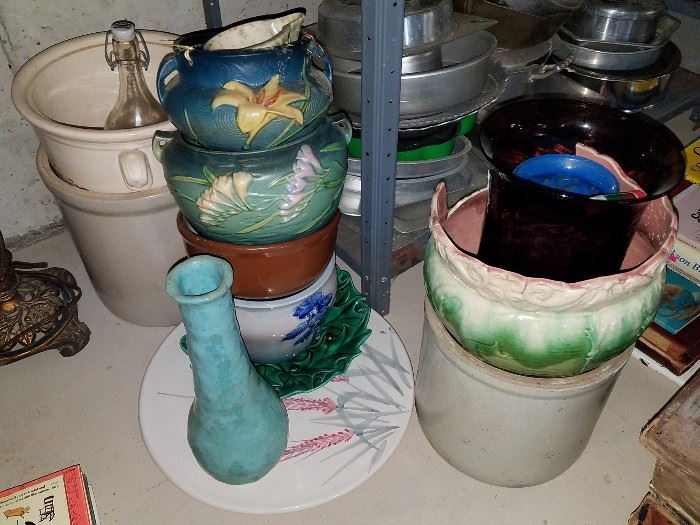 Vintage pottery. Roseville and more