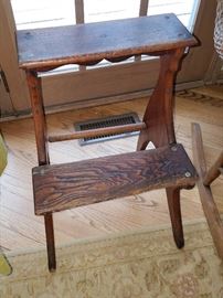 Antique primitive step stool