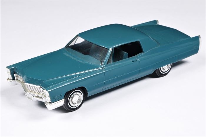 1968 Blue Cadillac DeVille Friction Car By JO HAN, Dealer Demo