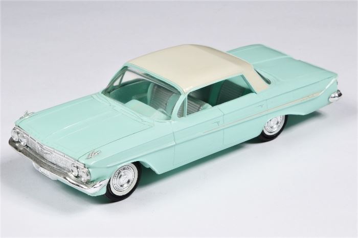 1961 Aqua & White Chevrolet Impala 4 Door Soft Top Dealer Promo