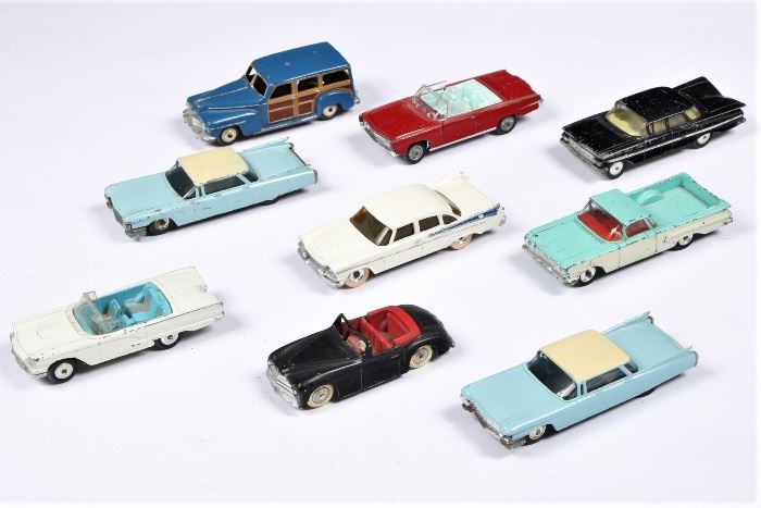 Group Of 9 Dinky, Corgi And Tootsietoy Die Cast Cars