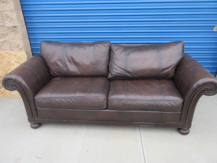 Brown fine leather couch