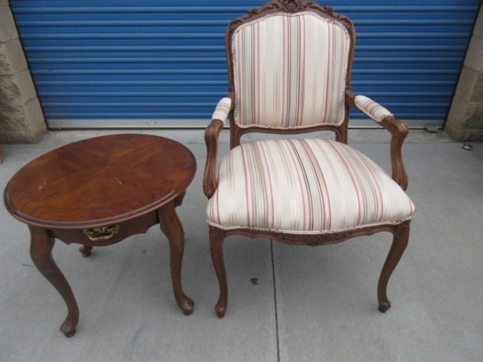 Vintage sitting chair and side table