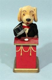 1950's Vintage Triksie The Magician Dog Tin Litho Wind Up Toy, Japan, Works, 8.5"H