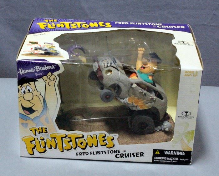 "The Flintstones" Series 1 Hannah Barbera Fred Flintstone In Cruiser, with Wheel-Poppin' Action, New In Box