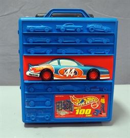 1970's Hotwheels, Leslie, Corgie, Toy Vehicles, Qty 64, In 100-Car Pull-Along Case