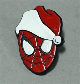 1995 Marvel Comics Spider-Man Creepy Crawlers Mold Pak Set 2, New In Box, and Spider-Man Santa Pins