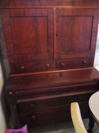 Antique mahogany and cherry buffet butler's station
