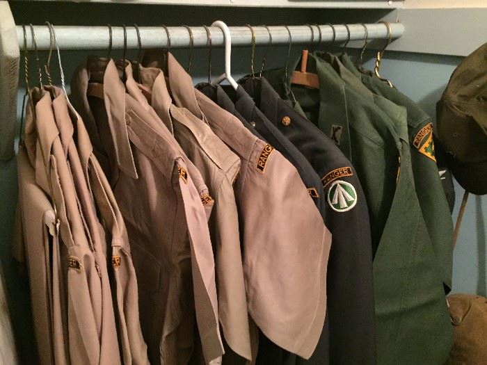Collection of Army Ranger shirts and jackets.