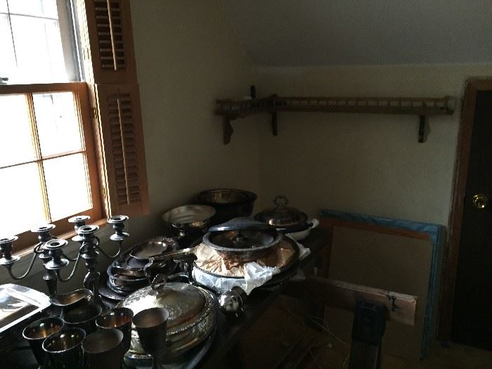 Large selection of silverplate.